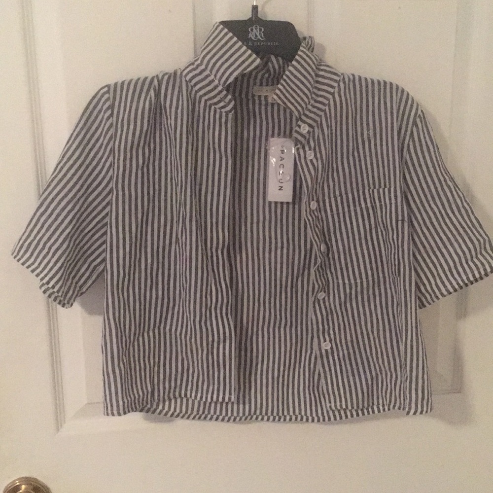 LA Hearts Pacsun Striped Cropped Burton Down XS